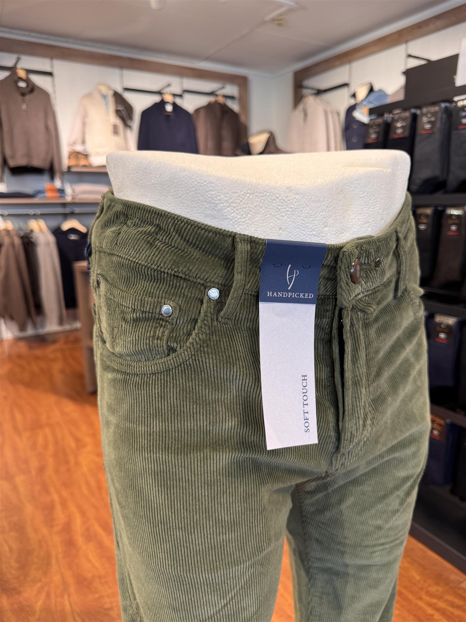 HandPicked Ravello Kordfløyel 5-Pocket Grønn