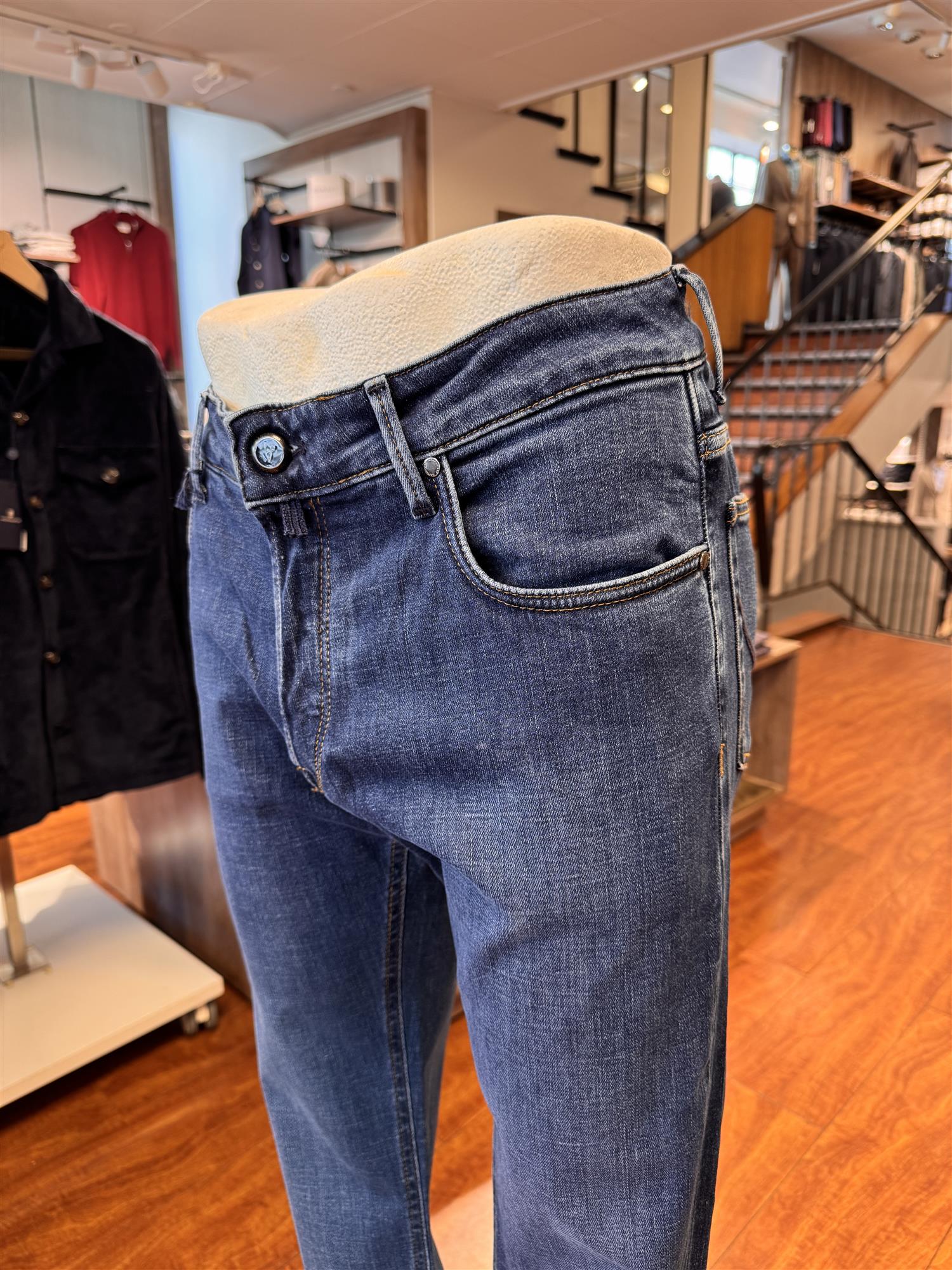 HandPicked Ravello Jeans Vasket Mellomblå