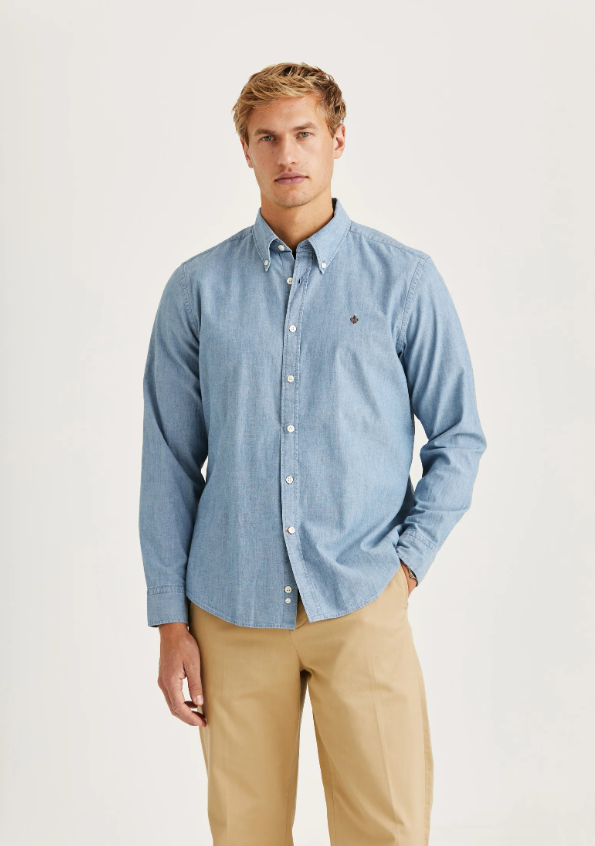 Morris Chambray Shirt Slim Fit Blå