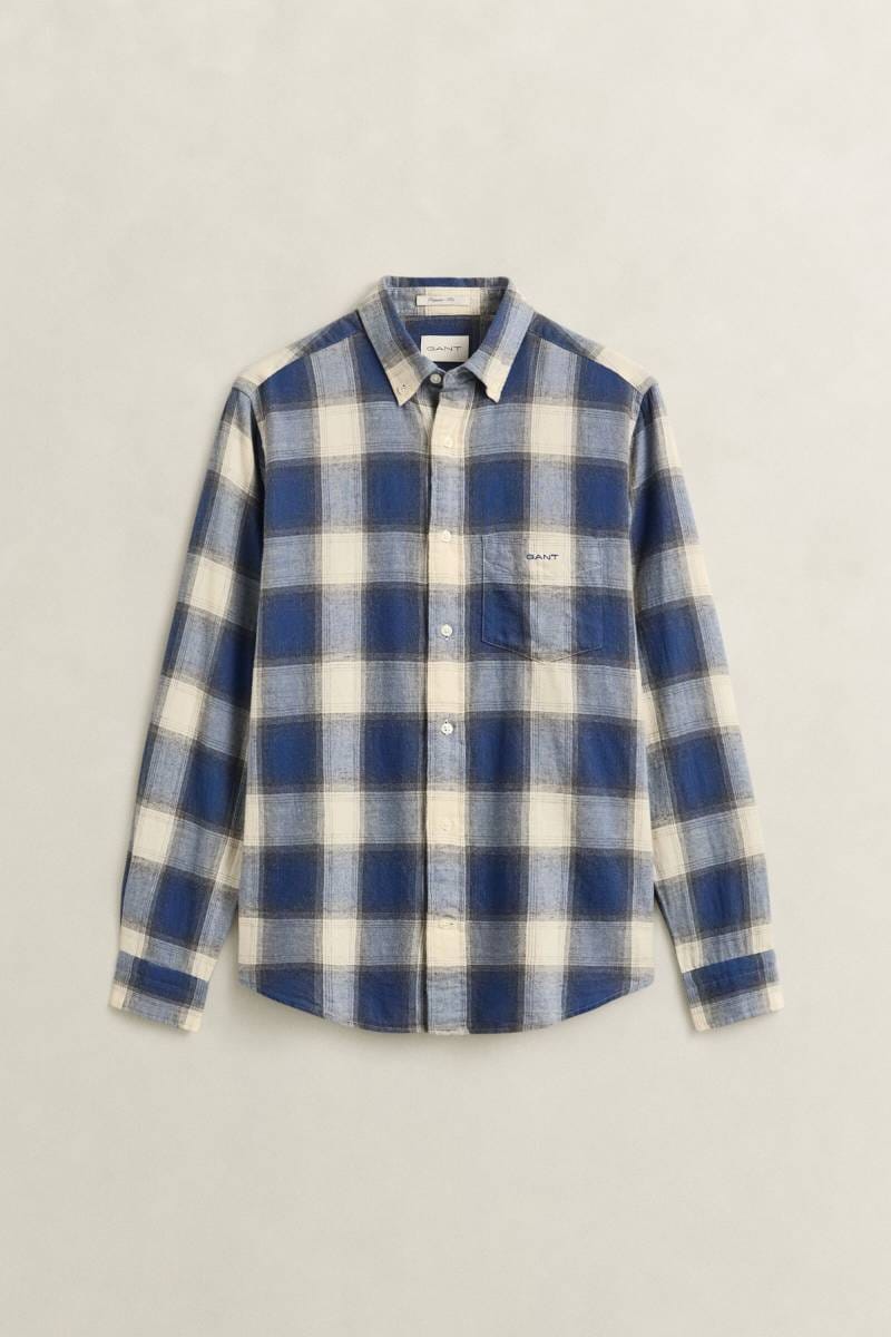 Gant Skjorte Windblown Flanell Ruter Marine