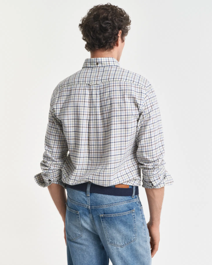 Gant Tattersall-Rutete Twillskjorte Hvit/Grønn