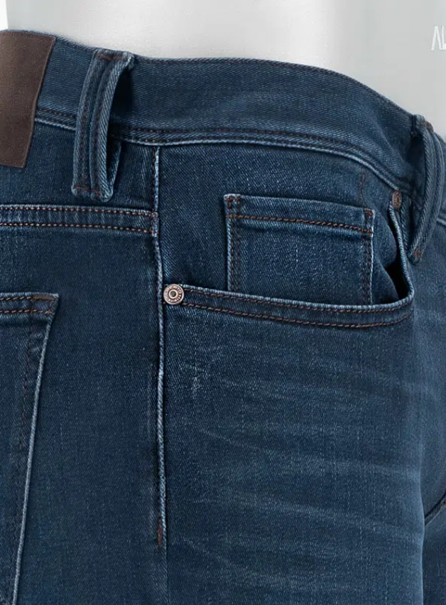 Alberto Premium Pipe Lefthand Jeans Mørkeblå Vasket