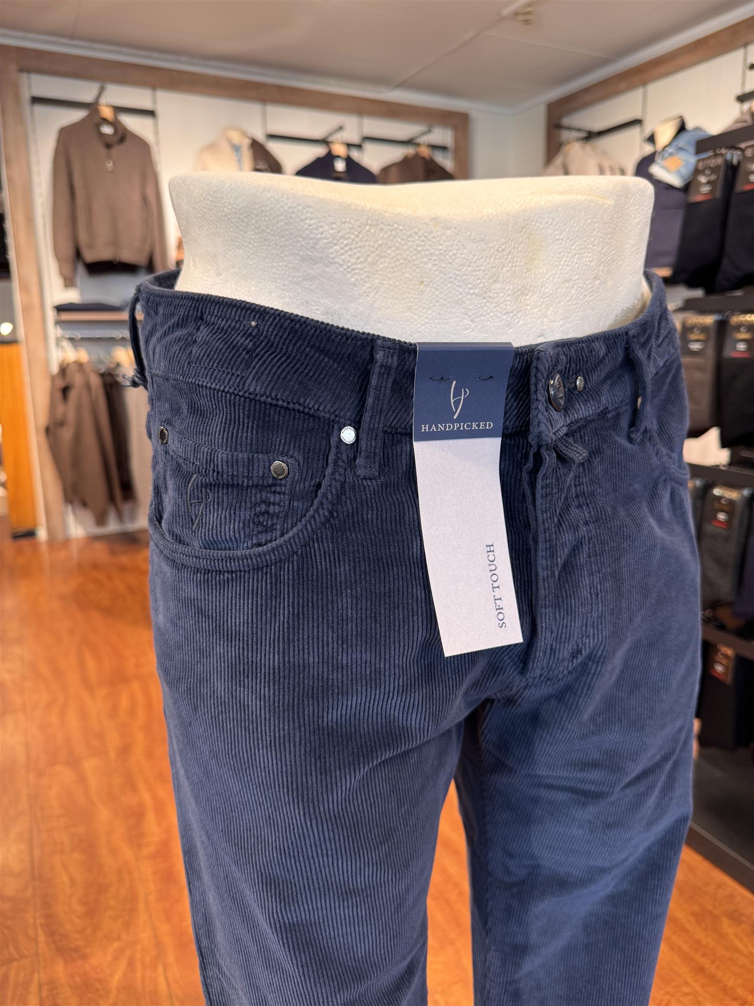 HandPicked Ravello Kordfløyel 5-Pocket Marine