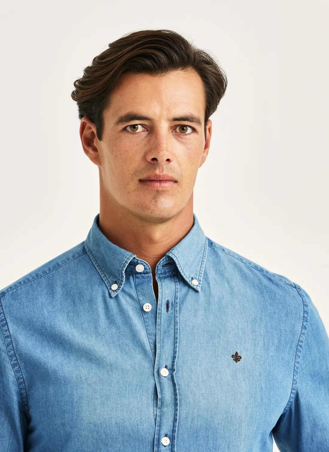Morris Light Denim Shirt Slim Fit Blå