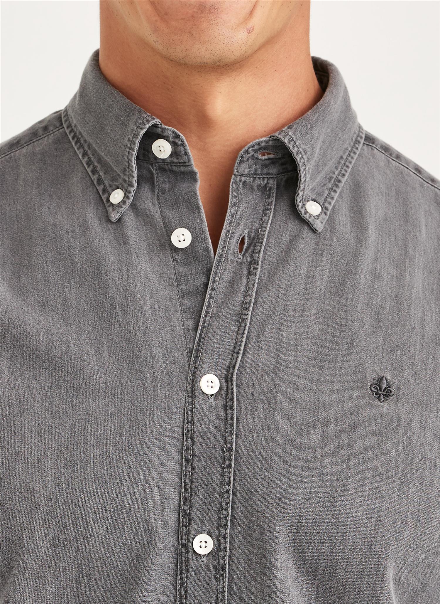 Morris Light Denim Shirt Slim Fit Grå