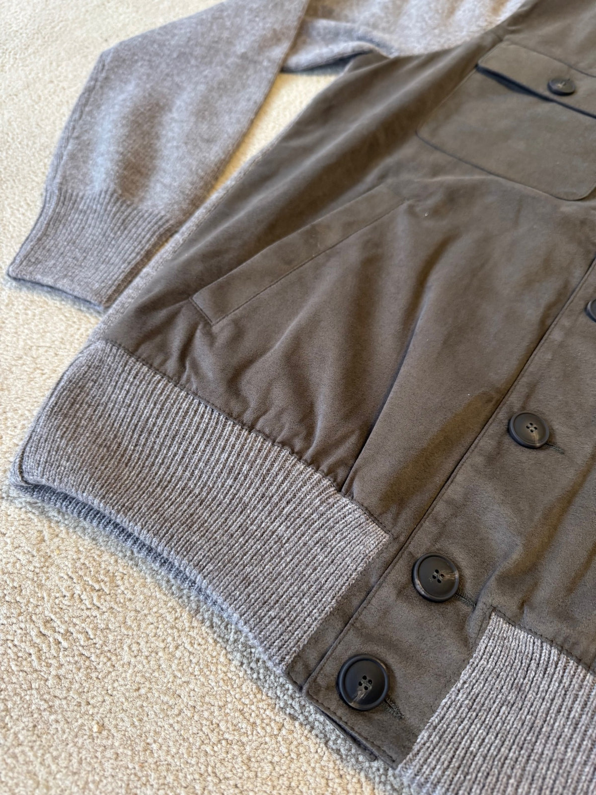Gran Sasso Alcantara Cardigan M/Knapp Brun