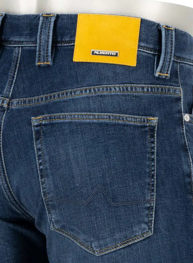 Alberto Jeans PIPE Giza Denim Blå M/Gul