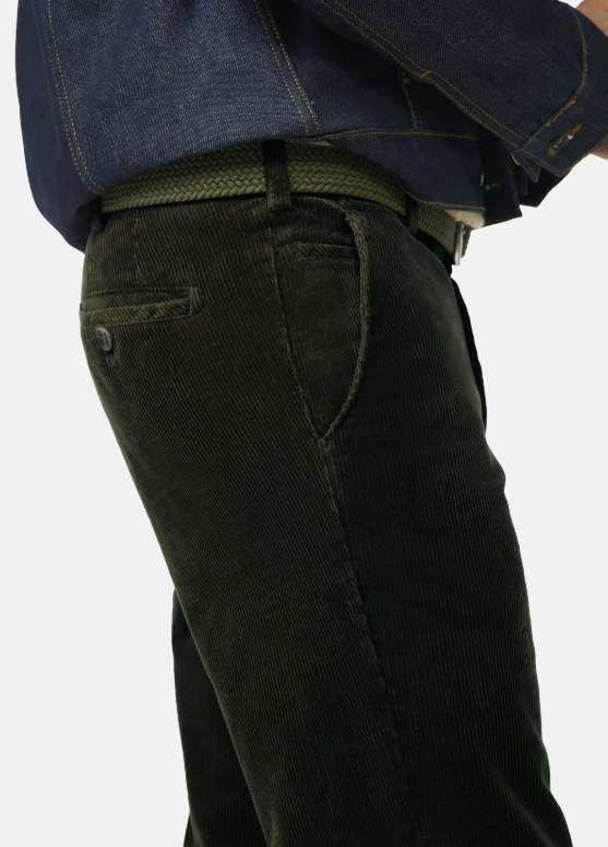 Meyer Active Chinos Kordfløyel Bomull Mørk Grønn