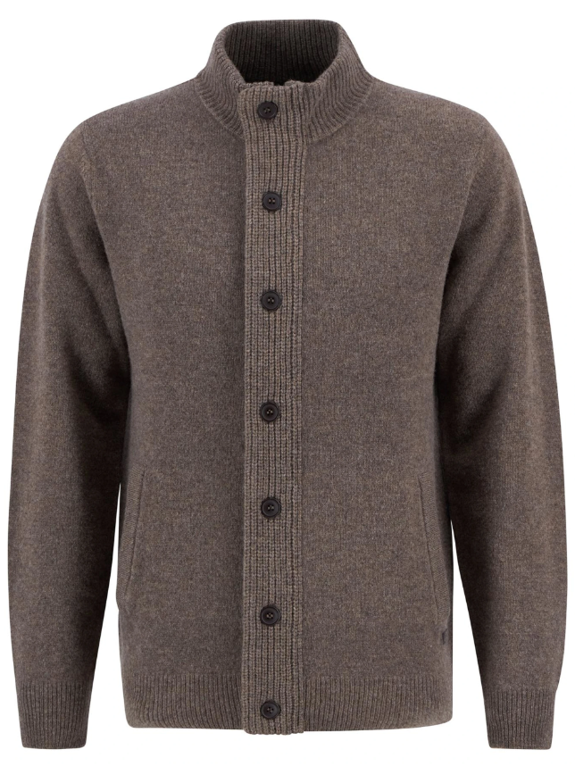 Barbour Strikkejakke Essential Patch Zip Brun