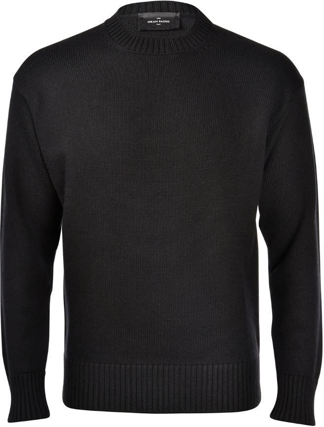 Gran Sasso Crewneck Tykk Merinoull Sort