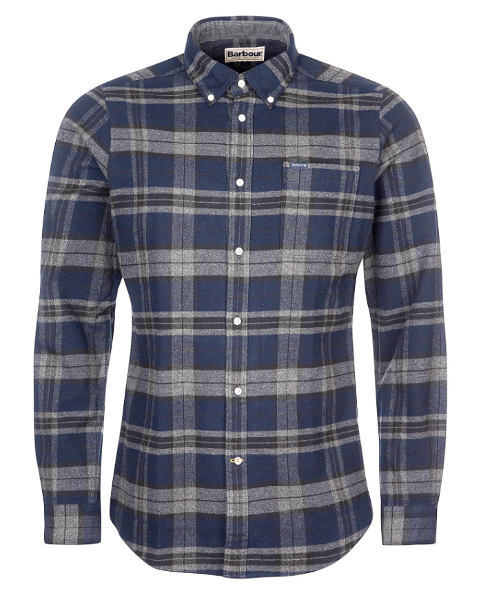 Barbour Betsom Tailored Fit Flanellskjorte Ruter Blå/Grå