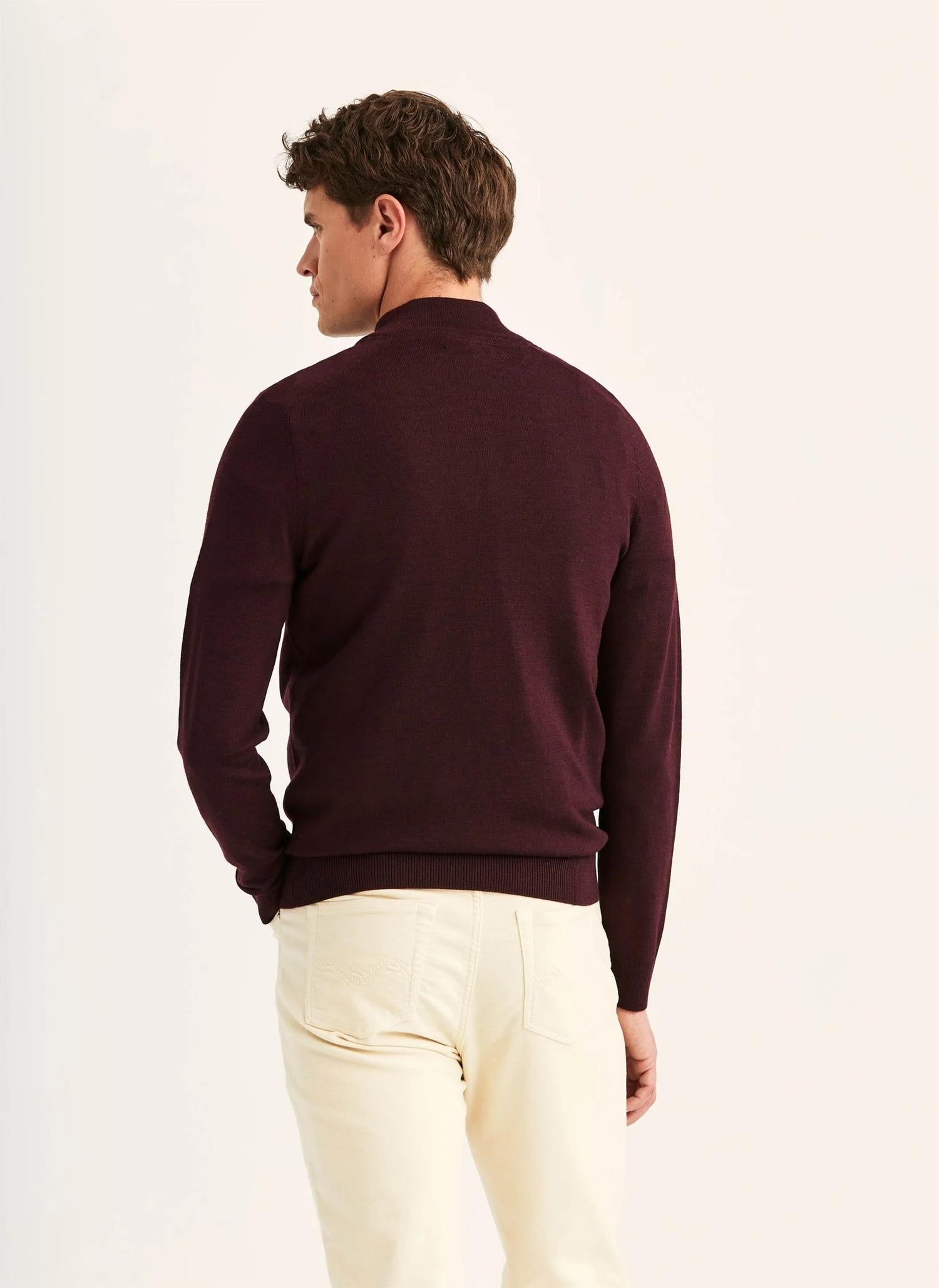 Morris John Zip Merinoull Burgunder