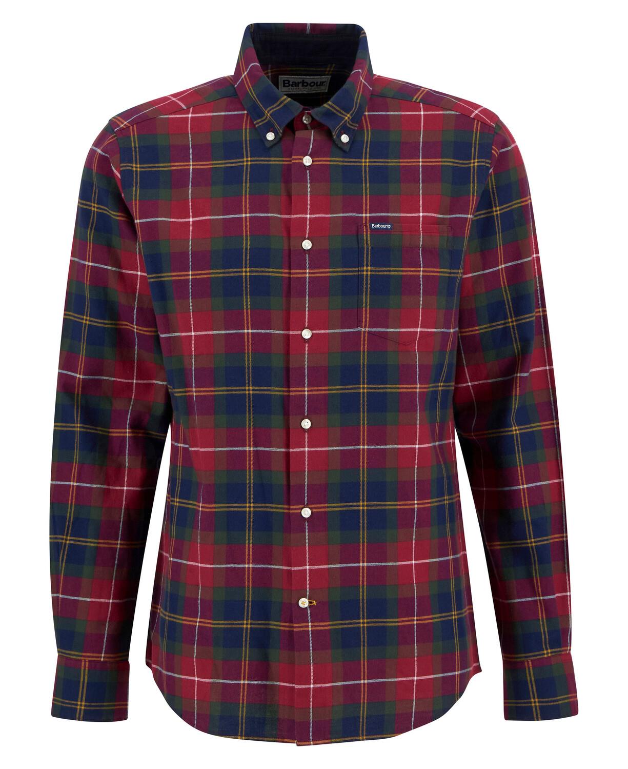 Barbour L/Erm Flanellskjorte Fortrose Ruter Rød/Grønn