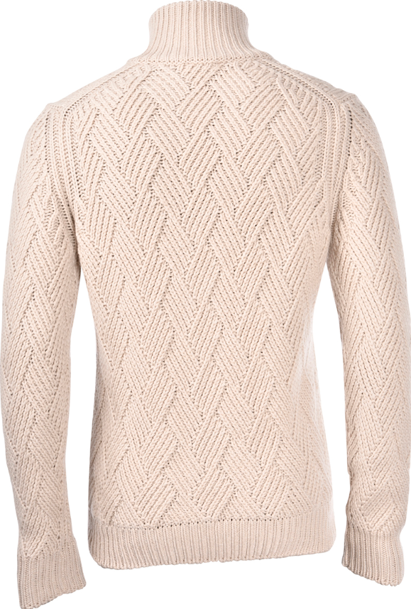 Gran Sasso Kashmir Cardigan Basketweave Kremfarget