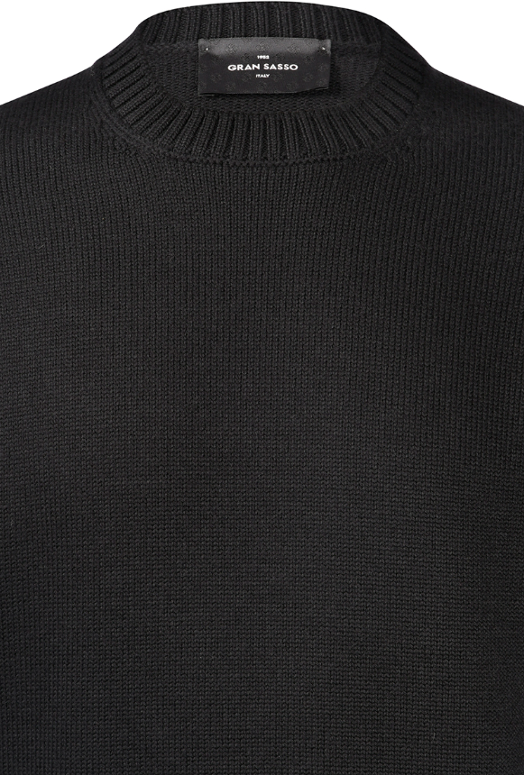 Gran Sasso Crewneck Tykk Merinoull Sort