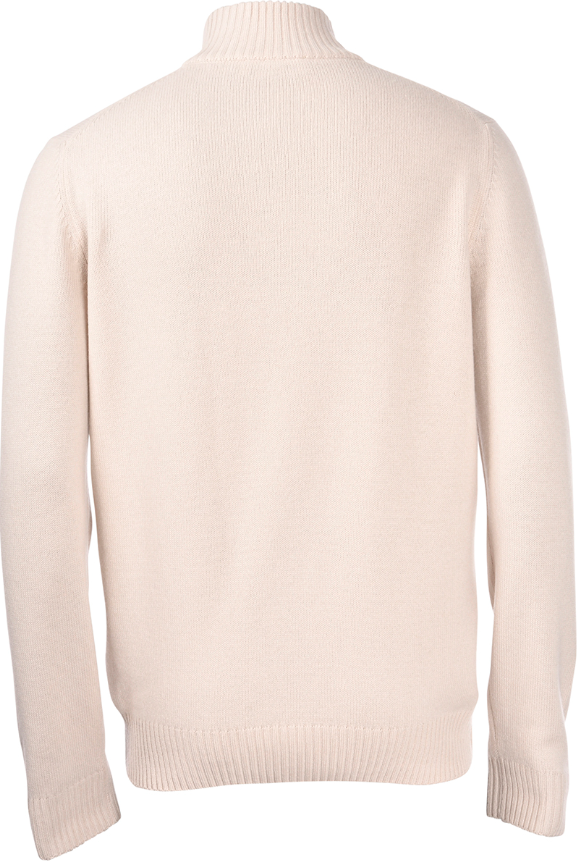 Gran Sasso Half Zip Merino/Kashmir M/Ribb Kremfarget