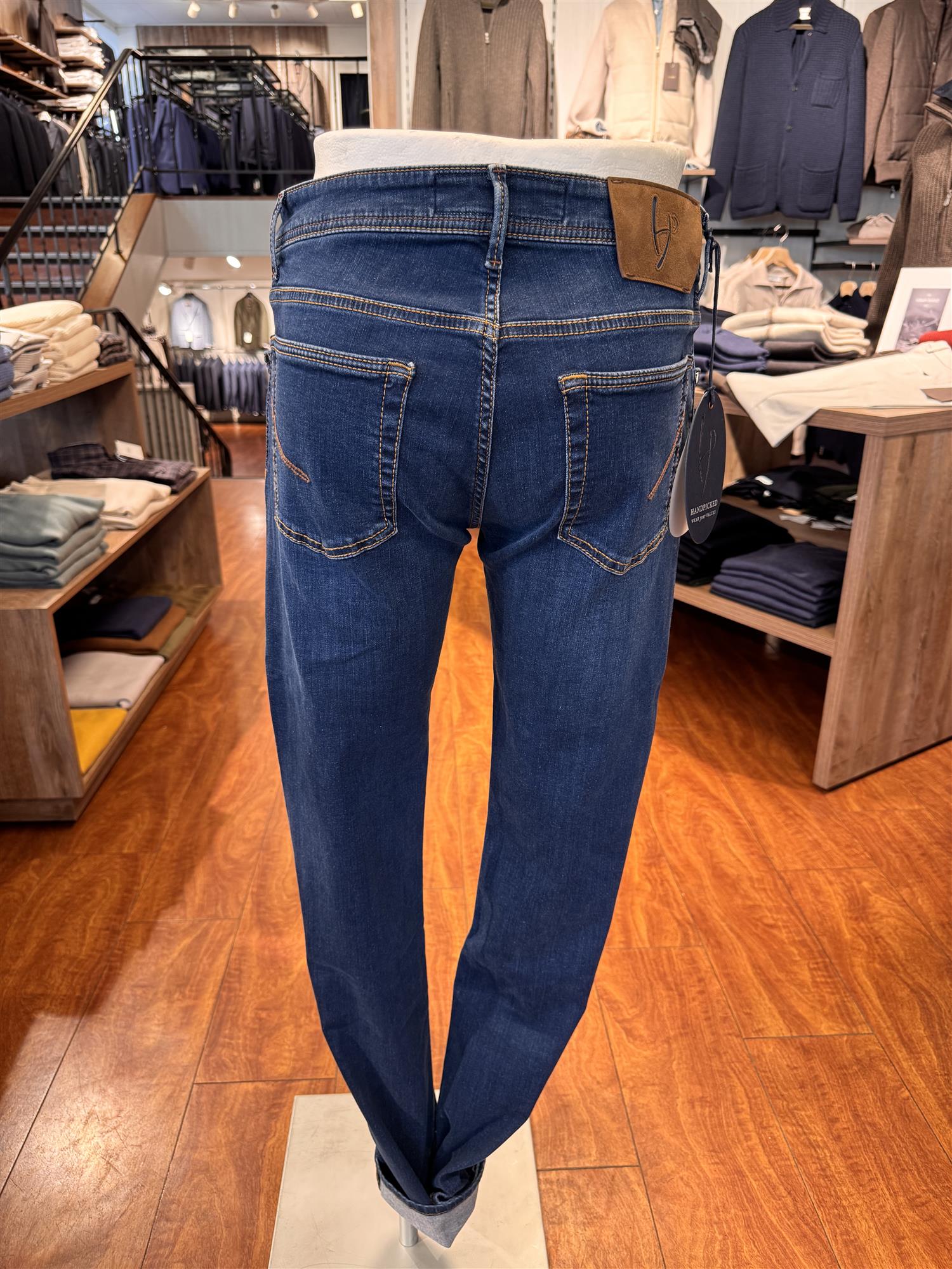 HandPicked Ravello Jeans Vasket Mørk Blå