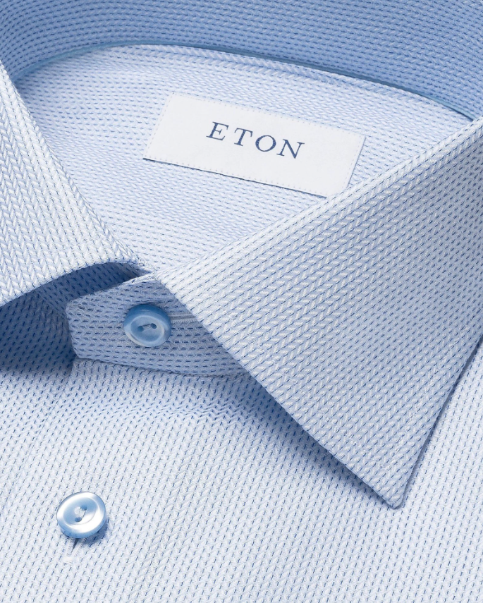 Eton Skjorte Contemporary Spettet Lyseblå