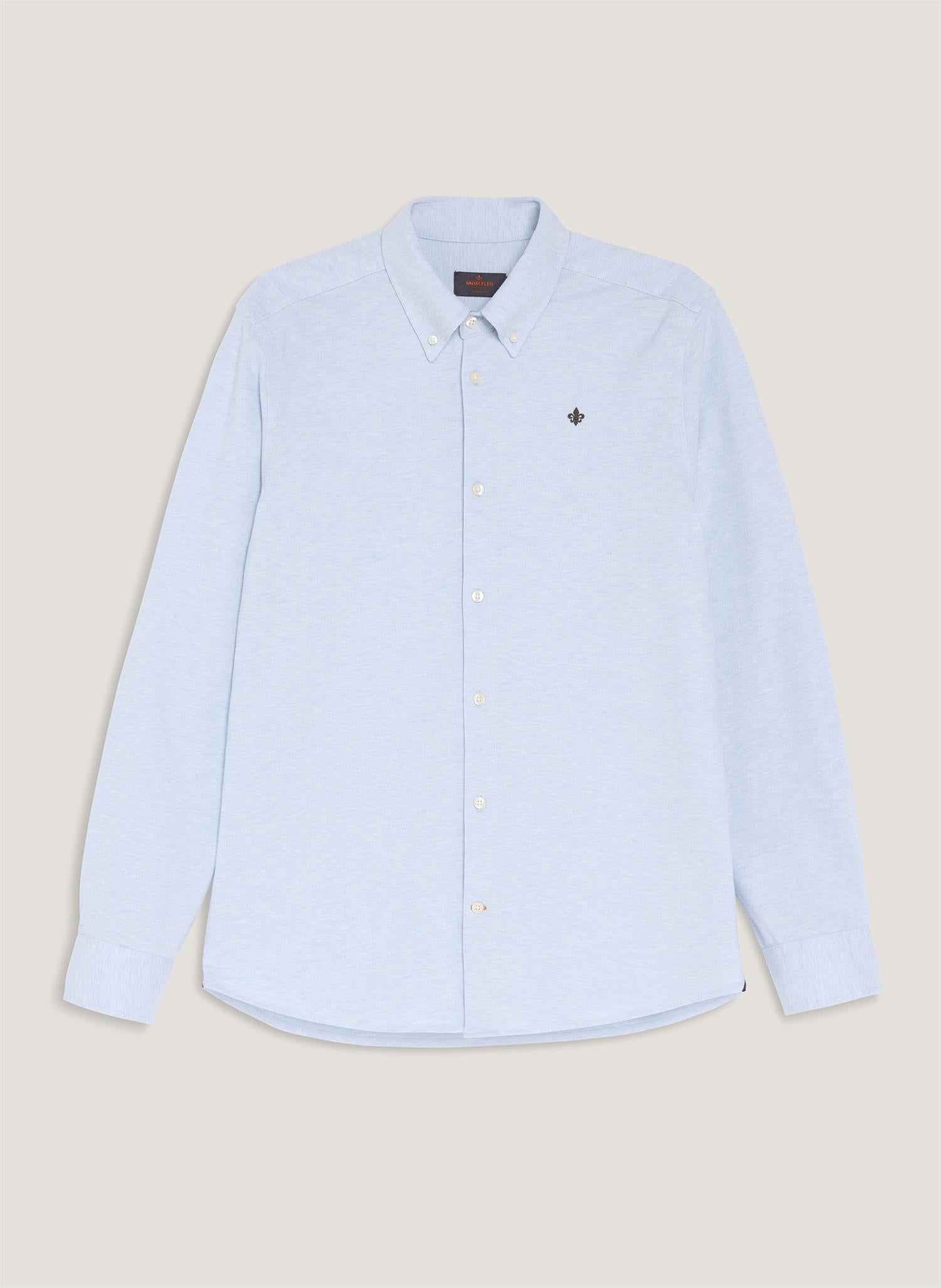 Morris Camden L/Erm Bomull Skjorte Lyseblå