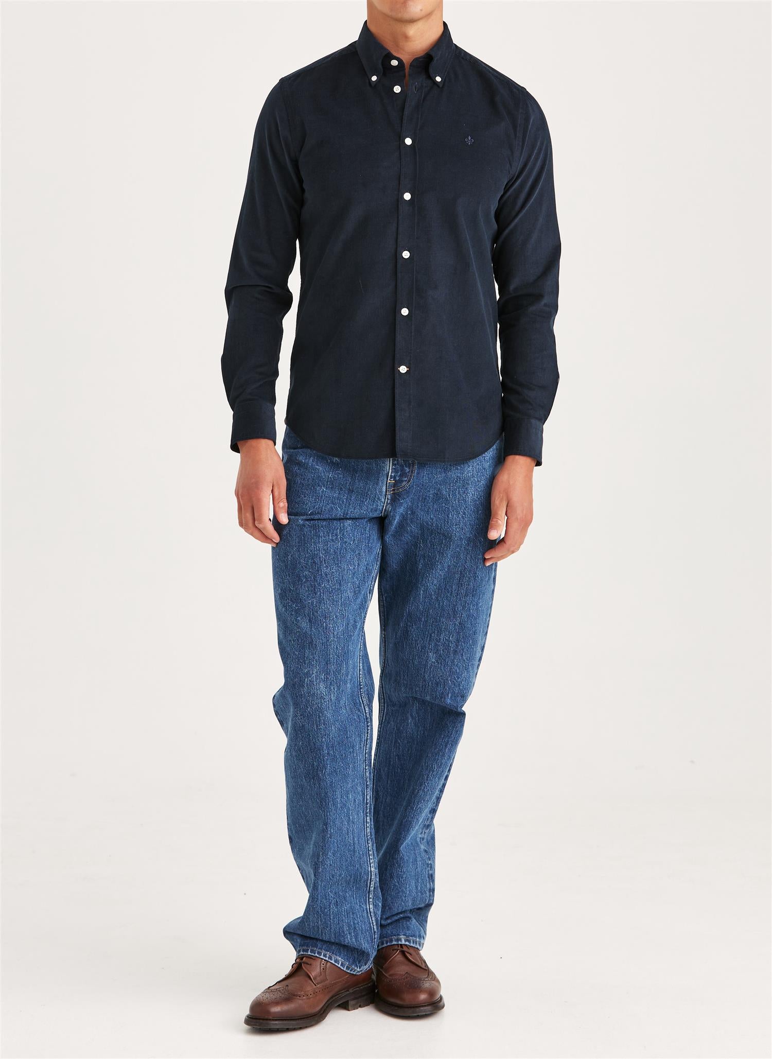 Morris Douglas Cord Shirt Slim Fit Mørk Blå