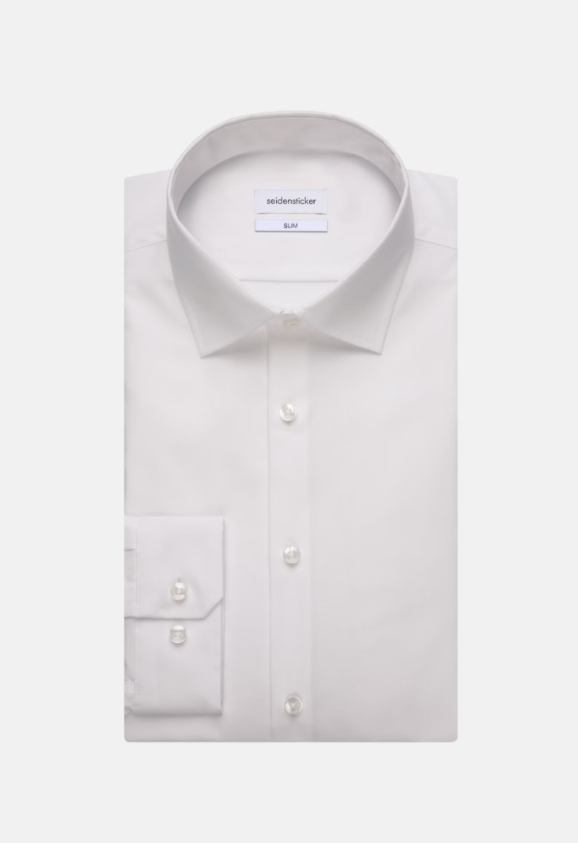 Seidensticker Skjorte Slim Bomull Hvit