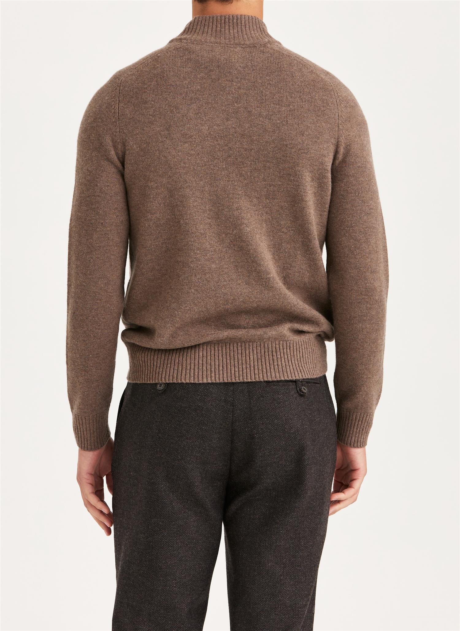 Morris New Hertford Half-Zip Merino Brun