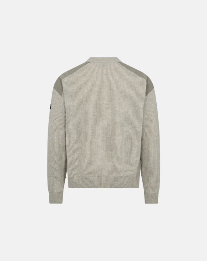 Dovre Strikket Ull Genser M/Ribb Gråbeige