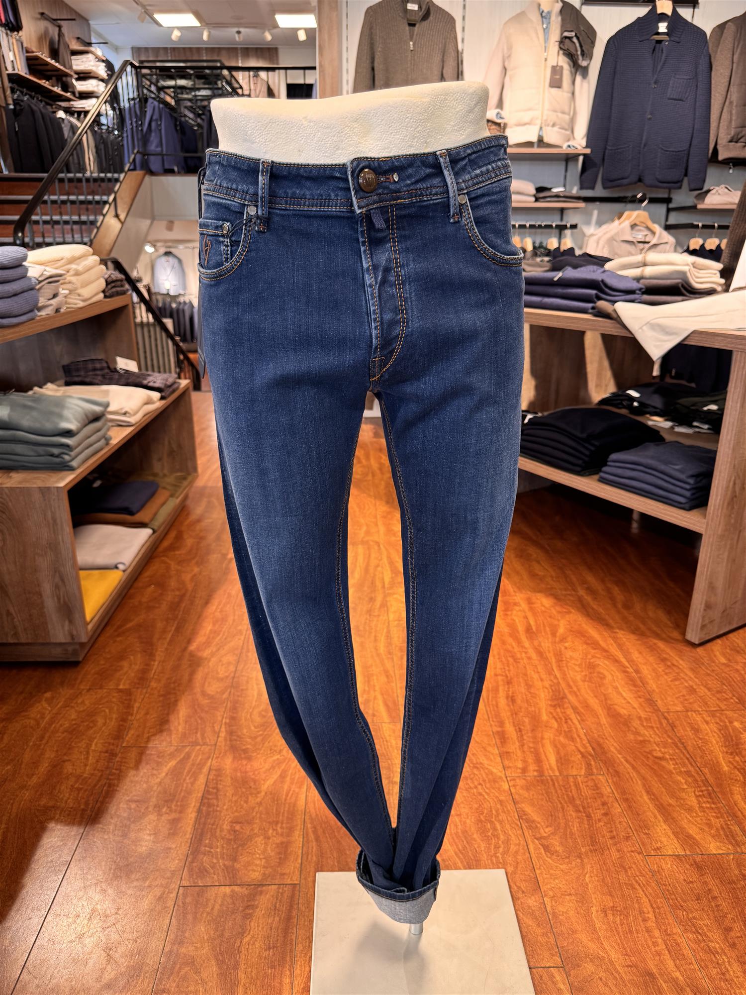 HandPicked Ravello Jeans Vasket Mørk Blå