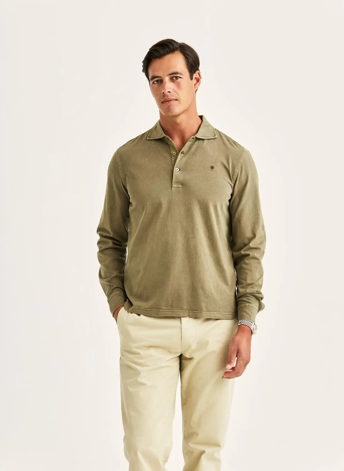 Morris Harland Langermet Polo Grønn