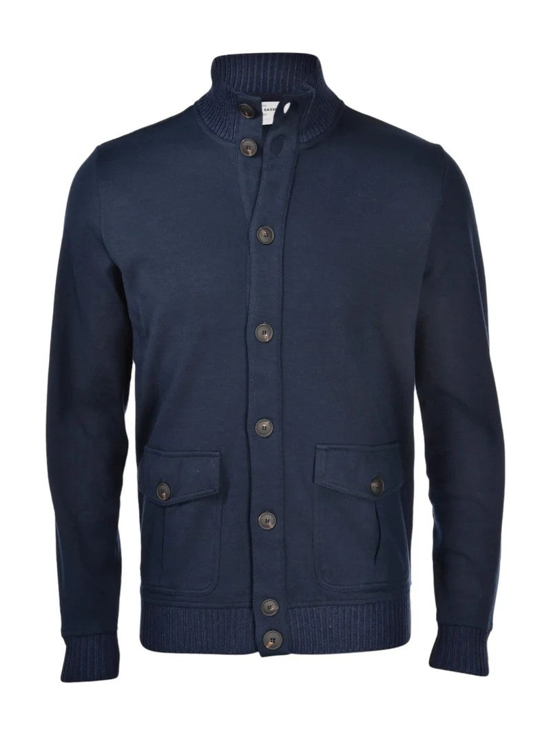 Gran Sasso Jakke M/Knapp Bomull Marine