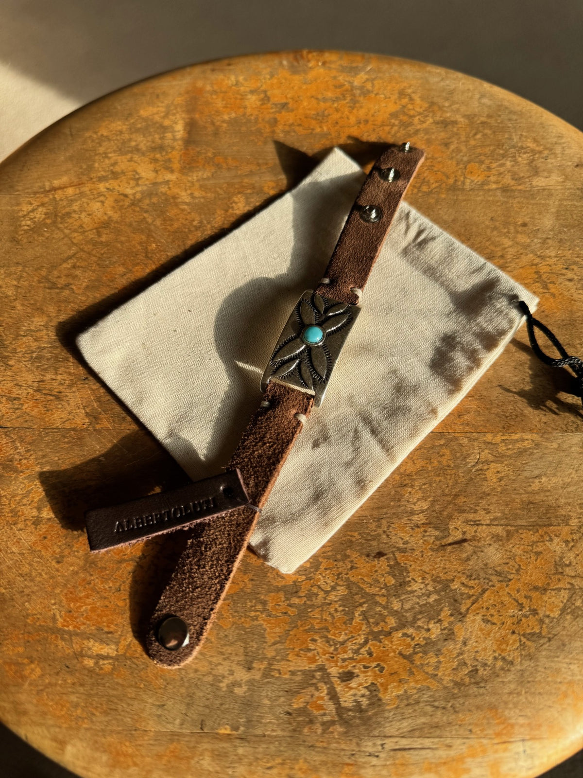 Alberto Luti Western Armbånd Big Stone Brun