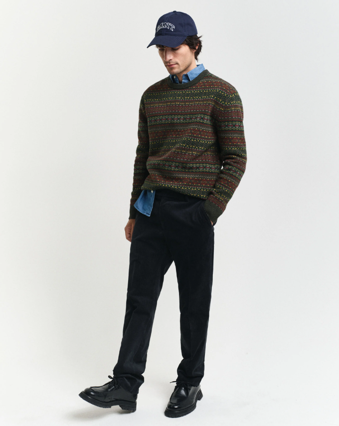 Gant Fair Isle Genser Ull Grønn