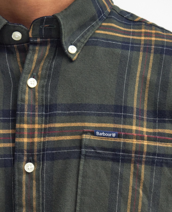 Barbour Portdown Tailored Fit Flanellskjorte Ruter Grønn/Blå