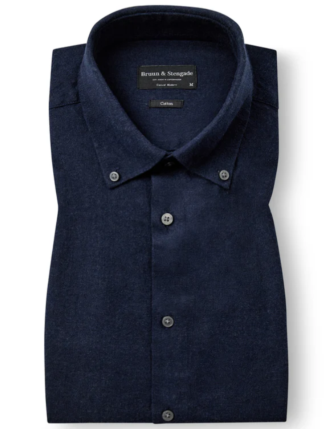 Bruun & Stengade Faruk Flanellskjorte Mørk Blå