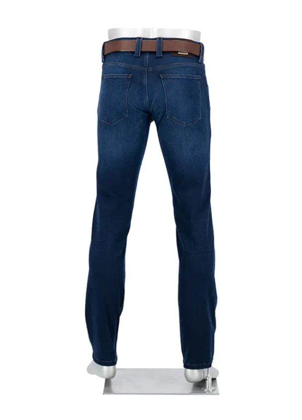 Alberto Premium Pipe Lefthand Jeans Mørkeblå Vasket