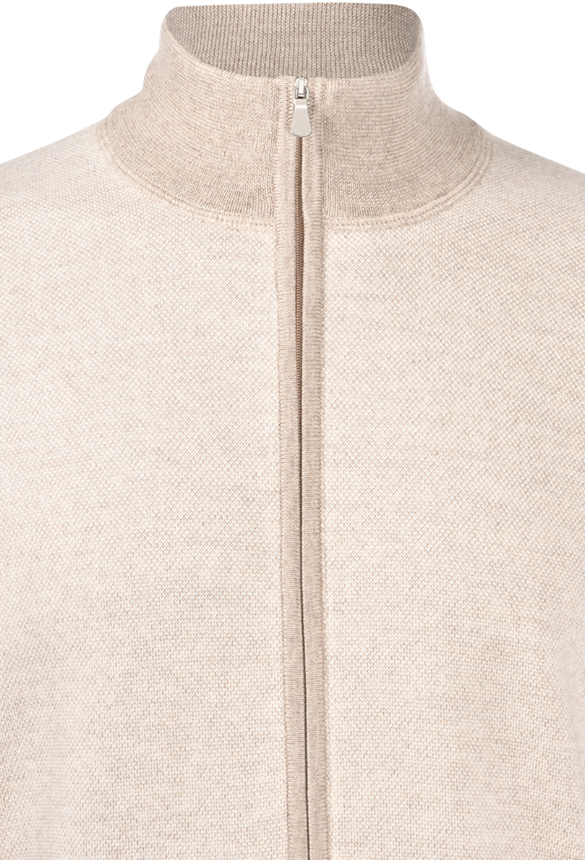 Gran Sasso Strikket Merino Cardigan Full-Zip Beige