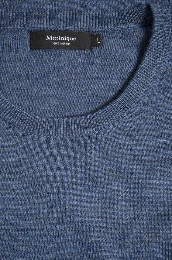 Matinique Margrate R-Hals Merino Mellomblå