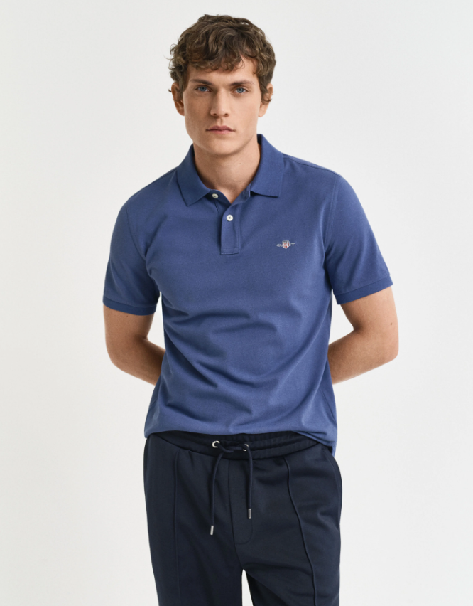 Gant Original Pique Bomull Mellomblå