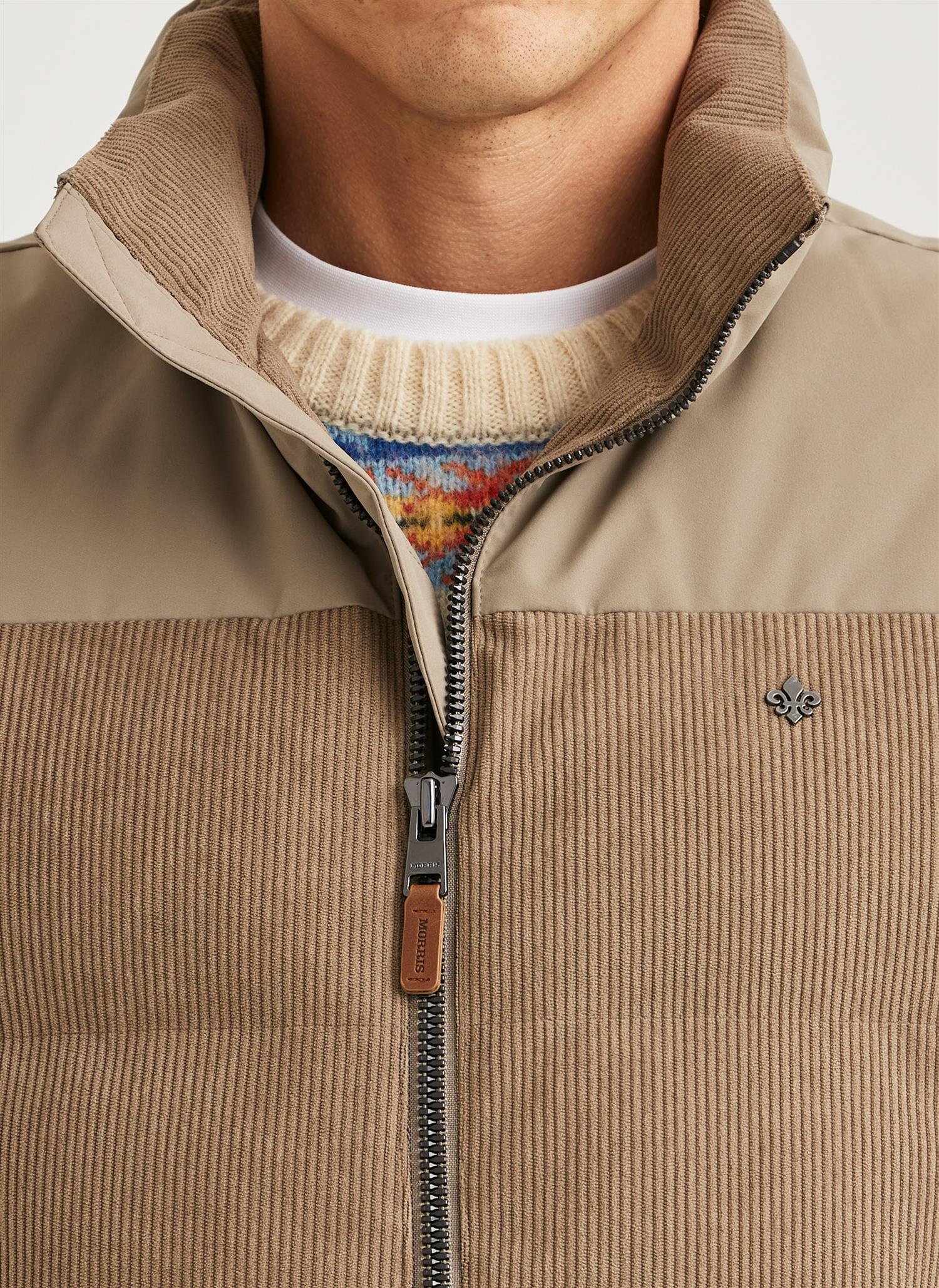 Morris Catton Puffer Vest Kordfløyel Khaki