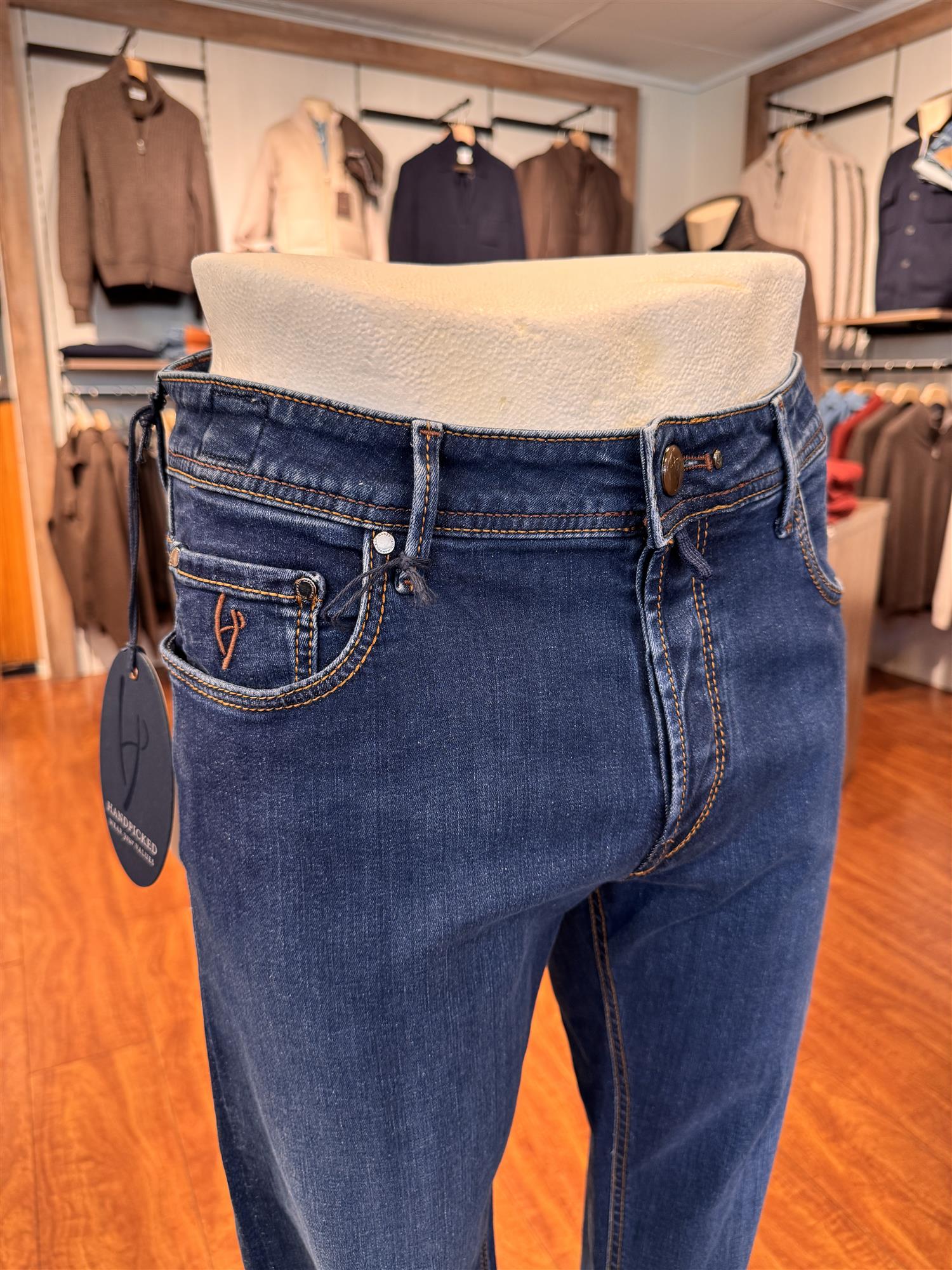 HandPicked Ravello Jeans Vasket Mørk Blå