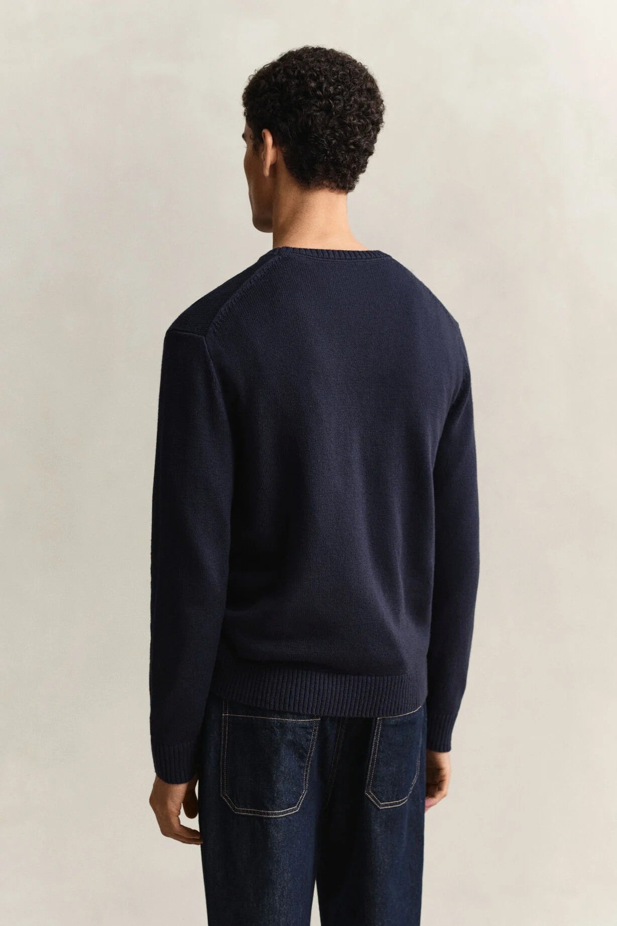 Gant Genser R-hals Bom/cashmere Marine