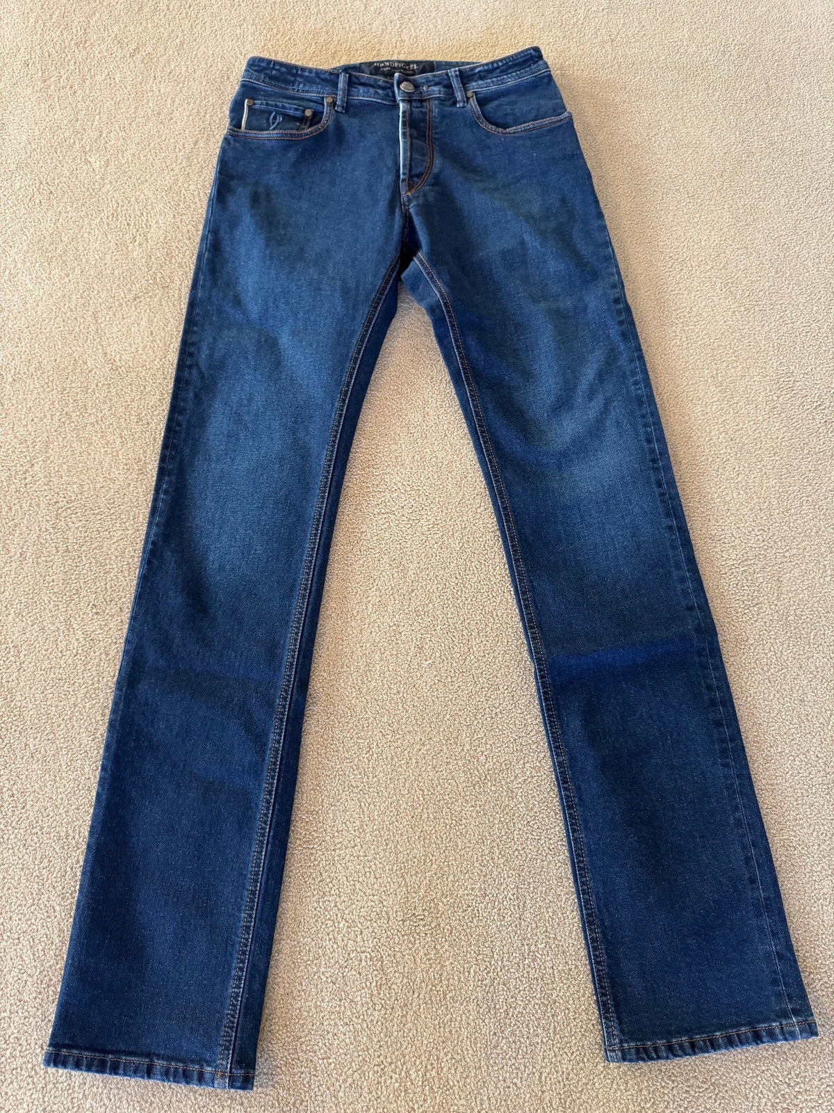 HandPicked Ravello Jeans Mørk Blå/blå Patch