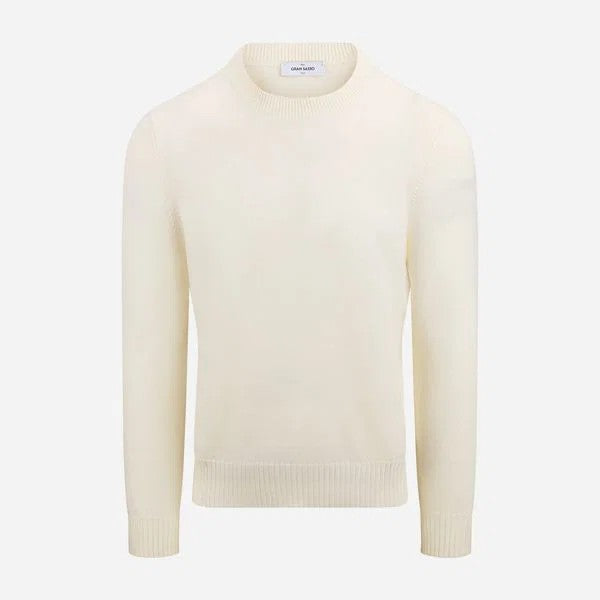 Gran Sasso Crewneck Merinoull kremhvit