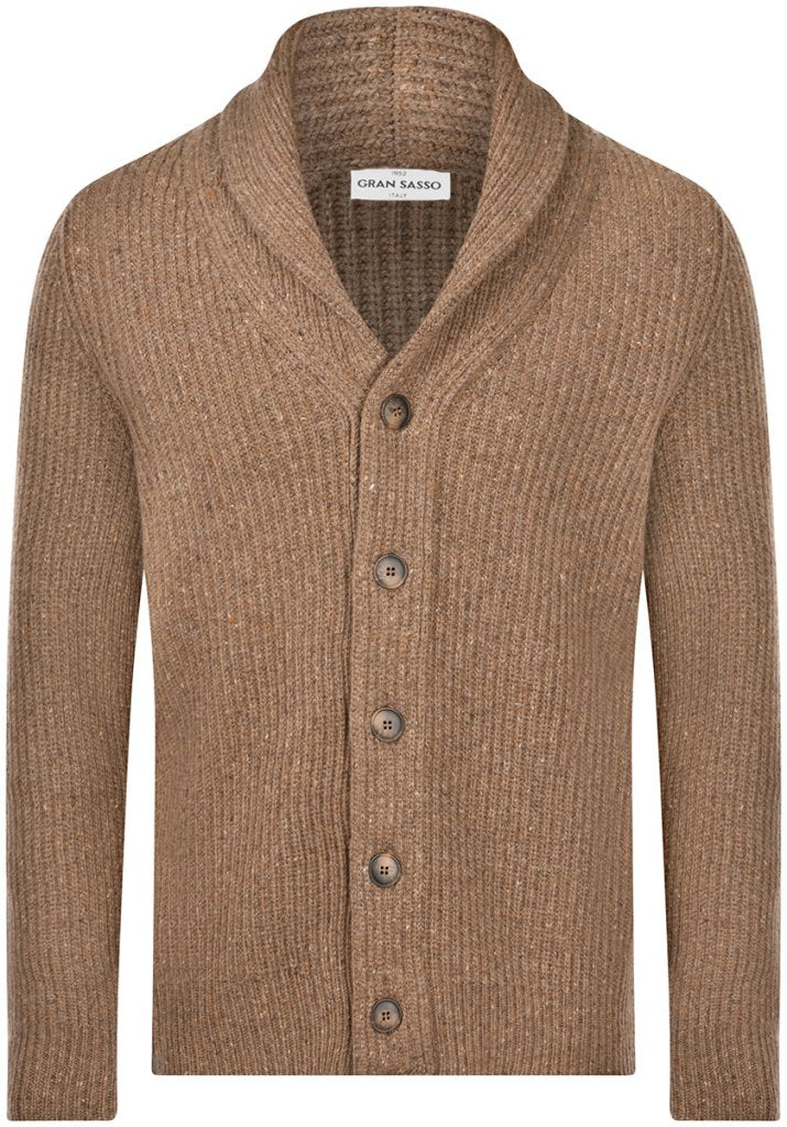 Gran Sasso Donegal Shawl Cardigan Brun