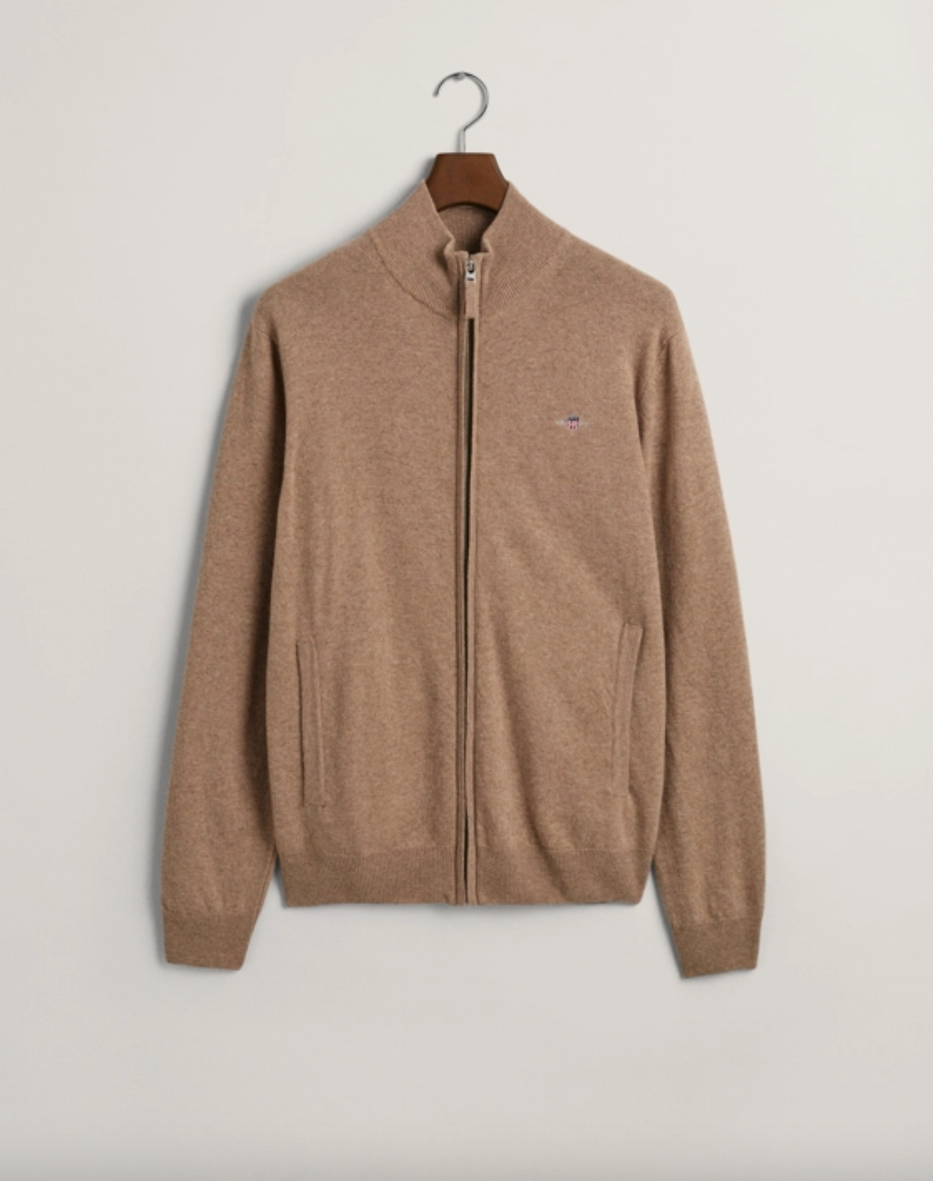 Gant Zip Cardigan Lammeull Beige