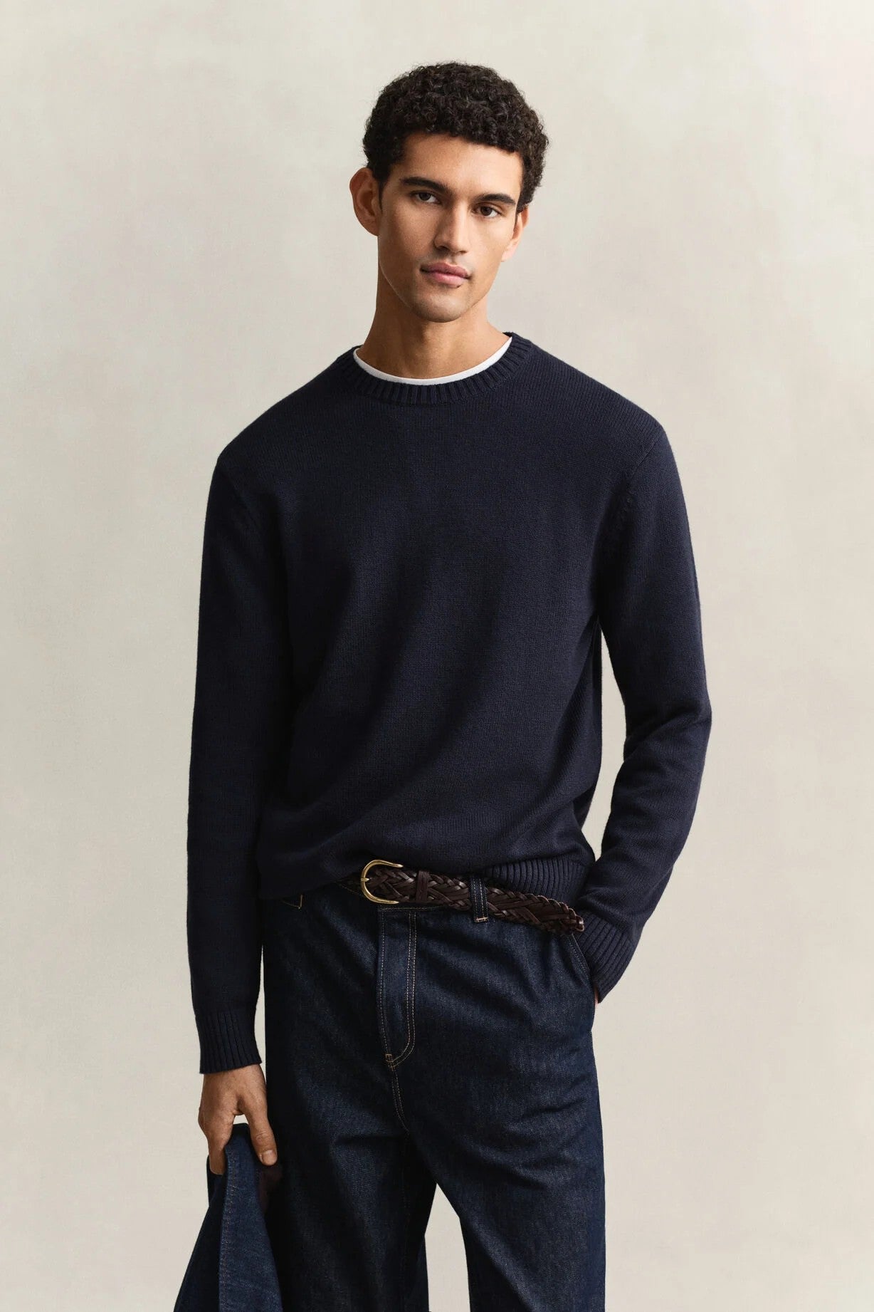 Gant Genser R-hals Bom/cashmere Marine
