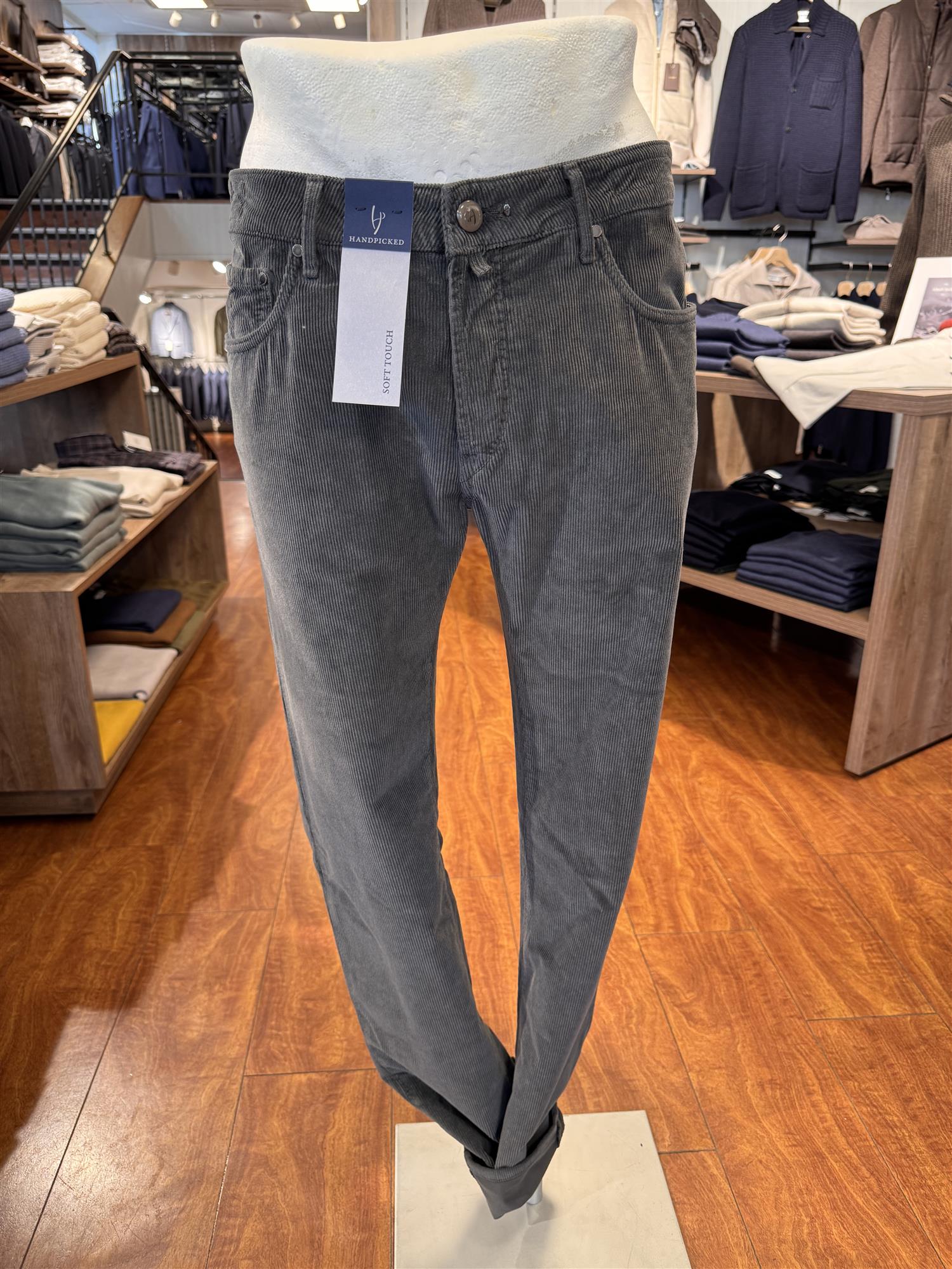 HandPicked Ravello Kordfløyel 5-Pocket Antrasitt