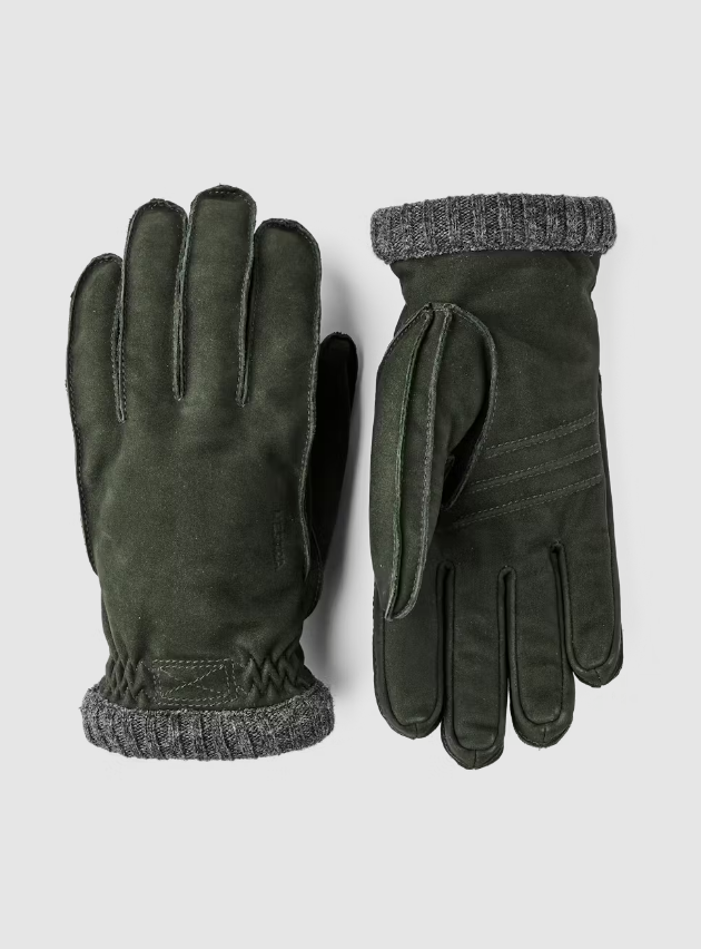 Hestra Joar Nubuck Skinnhanske Grønn