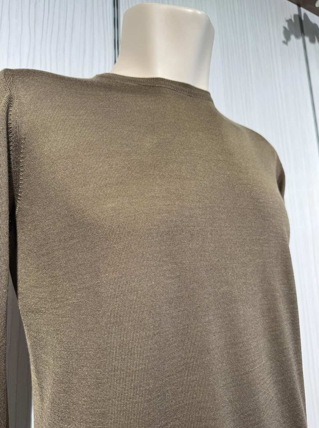 Gran Sasso Genser Rund Hals Ull/Silke Grønn herre