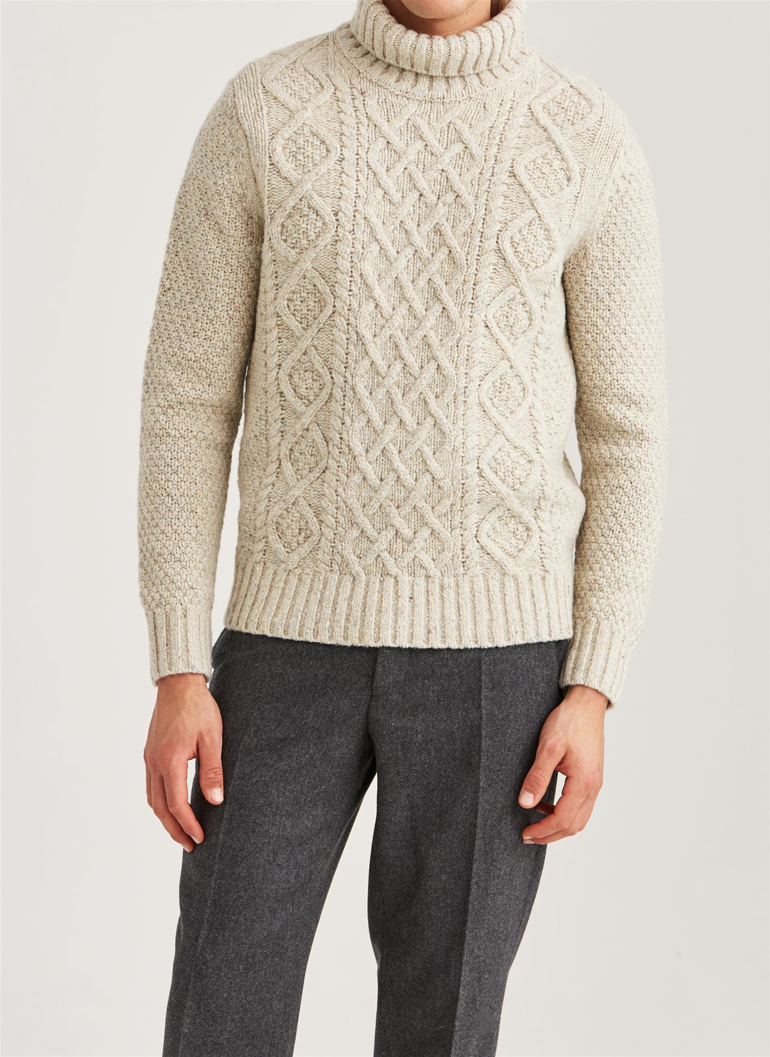 Morris Beauford Flettet Roller Neck Off-White